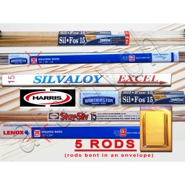 LucasMilhaupt 15% Silver Brazing Rods 5 RODS Sil-Fos, Worthington, Harris Stay-Silv, Lenox ...