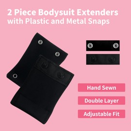 Liebster Women's Shapewear Bodysuit Extender - Plastic and Metal Snaps for Adjustable Fit & Comfort (3'', L)