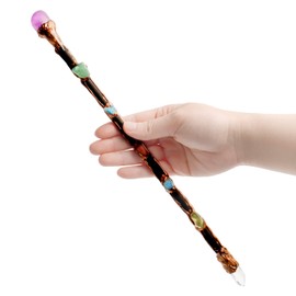 Rich Boxer Fine Handcrafted Amethyst Crystal Magic Wand Cosplay Magic Wand for Witches and Wizards, Style D