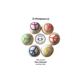 SHEEPEACE - Easy to find - Wool Dryer Balls - Reusable Fabric Softener Ball - Reduces Drying Time & Static Cling for Fluffy Laundry - Great Alternative to Traditional Fabric Softeners - 6 Count