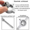 KEWAYO 8-Piece Metric Die Set, Carrying Steel Hand Screw Thread