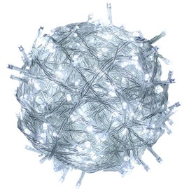 RPGT 100 LEDs 41ft Transparent White Clear Wire Fairy String Christmas Tree Twinkle Lights 12 Modes Controller for Xmas Party, Outdoor, Yard, Wedding, Home Decoration (White)