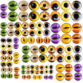 TZAONEN Animal Glass Eye,100Pcs Assorted Dragon Eyes Glass Cabochon for Clay Doll Making Sculptures Props Craft DIY Findings Jewelry Making
