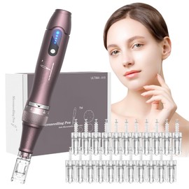 Dermapen Elektrisch A10,Professioneller Derma-Pen mit 5 Stufen inkl.22 Nadelpatronen für Hautpflege