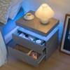 Bingoday Nightstand Set of 2 LED Nightstand with 2 Drawers,