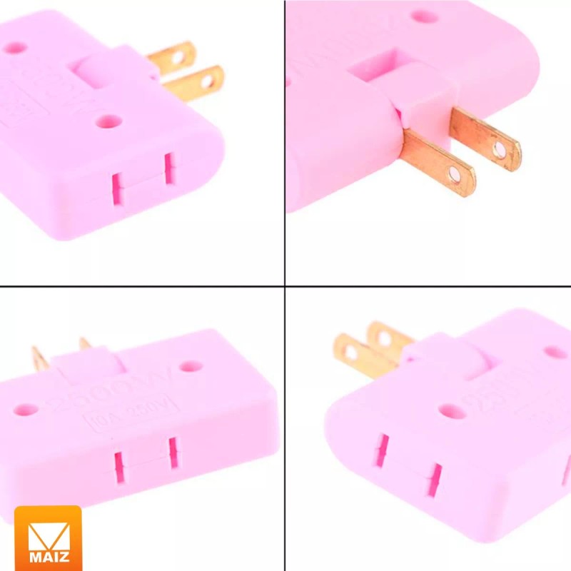 Maíz 3pz Adaptador Enchufe Bisagra Multicontacto Giratorio 180°