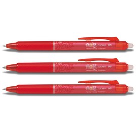 Pilot Frixion Clicker Pen 0.5 (Fine) Set of 3, Red