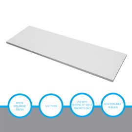 SSWBasics Laminated White Melamine Shelf Board, 36”L x 12”W, Durable and Sleek Cabinet Replacement Shelves, Sturdy and Stylish Shelf Boards for Retail, Thrift, Business, Home, or Office