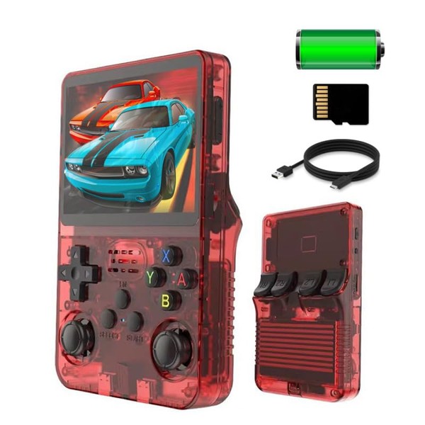 20000 in 1 Handheld Game Console, R36S (Red Edition) Portable