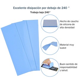 A ADWITS Almohadillas Térmicas [6-Pack] Disipador Térmico de Silicona con 6,0 W/MK Conductividad Térmica, Segura y Fácil de Aplicarla a CPU SSD CPU GPU LED IC Chipset - Azul