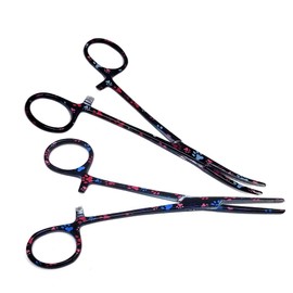 2 Pcs Pet Groomer Dog/Cat Hemostat Forceps 5.5" Hair Puller with STR + CRV Serrated Tips Ear Care Multipurpose Ratchet Locking Clamps Made of Stainless Steel Helps in Cleaning Nose Furs, Paws Black