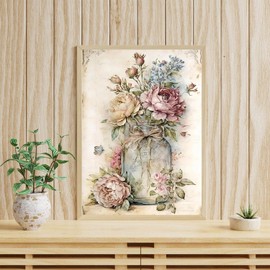 ARPADAMO Diamond Art Kits for Adults,5D Vintage Boho Diamond Painting DIY Flower Diamond Art Diamond Painting Kit for Adult,Round Full Drill Diamonds, Diamond Art Kits for Home Decor-12x16inch