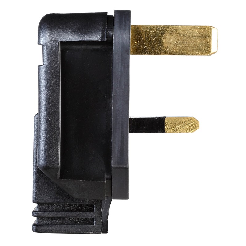 HW Electronics Masterplug HDPT13B 13A Black Rubber Composite Plug (Garden,