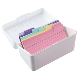 dohobby 150PCS Tabbed Index Cards Flash Card Dividers Cards with Storage Box and 8PCS Rings for Office Business Desk Organizers