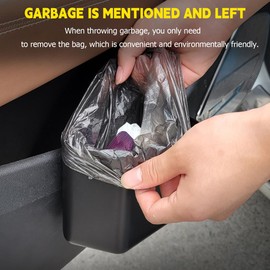 Adunsiaoto Multifunctional Small Parts Organiser Car Waste Paper Bin, Mini Car Organiser Bin with Lid and Rubbish Bag, Small Bin for Storage, Waste Bin (Pink)