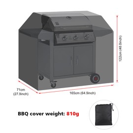 SanGlory Barbecue Cover Gas Grill Cover Waterproof Grill Tarpaulin Oxford Fabric BBQ Cover Protective Cover for Brinkmann, Char Broil and Holland (165 x 71 x 122 cm)