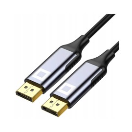 Co2 DisplayPort to DisplayPort DP 1.4 8K/60Hz, 4K/120Hz, 2K/240Hz, Full HD, Dynamic HDR DSC 3D HDCP 2.2 FEC FreeSync G-Sync, Plug & Play, 32.4 Gbps, Bi-Directional, Aluminium (1m)
