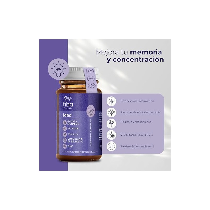 Suplemento Memoria Concentración Cerebro Duo Idea Tiba Salud