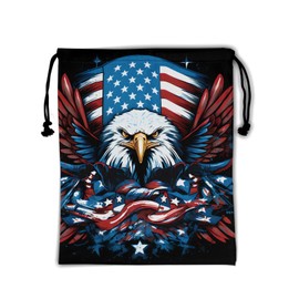 Patriotic Bird Gymnastics Grip Bag - American Flag Bird Drawstring Gym Bag for Gymnasts Animal Art Gymnastic Pouch Bag USA Flag String Bag Adjustable