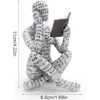 inheming Reading Figurine Bookshelf Decor, Creative Abstract Thinker Statue, Home