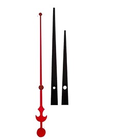 Dhorcas (#03M) Quartz Clock Movement Kit for Replacement, 1/4", 1/2", 3/4" and 1" Threaded Motor and Mix-Match Color Sets of Long 5" Hands (red, Black 3/4" Thread w/Hanger)