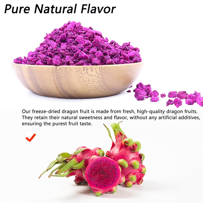 Amilutuo Freeze-Dried Dragon Fruit, Freeze-Dried Fruit, No Added Sugars, 6.52OZ/185g