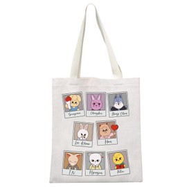 MEIKIUP Stay Fandom Tote Bag SKZ K-POP Group Gift SKZ Fans Shoulder Bag SKZ Character Bag K-POP Music Lover Merch (CA Character TB)