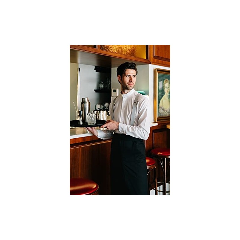 Velilla Long Apron with Opening and Pockets, Unisex, Adult, Black,