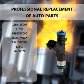 Set of 6 Fuel Injectors - Compatible with Nissan Armada Frontier NV1500 Pathfinder Titan Xterra Suzuki Equator 4.0L 5.6L V6 V8 - Replaces 0280158007 FJ750 166007S000