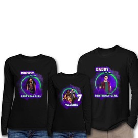 Zombies Birthday Girl & Family Shirts - Long Sleeve Black