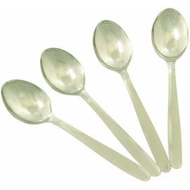 Chef Aid Dessert Spoons, Set of 4 Stainless Steel Dinner Table Dessert Spoons, Also Ideal for Picnics and Parties, Stainless Steel with Rounded Edges, Dishwasher Safe