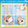 YFPOPONE 4 Pcs DIY Bird House Kit Kids, Wooden House