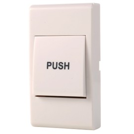 HWMATE White Plastic Door Exit Push Button Panel with NO/NC/COM Output for Door Access Control System