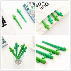 JeVenis 19 Pcs Cactus Ballpoint Pen Cactus Black Ink Writing Pens with Cactus Pencil Pouch Cactus Clip Cactus Notes Sticker for Office School Home Supply Gift