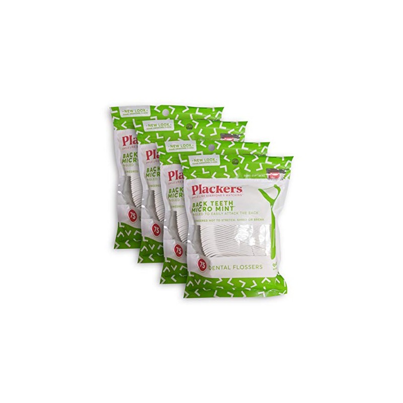 PLACKERS Right Angle Easy Flossing, Mint 75 ea (Pack of
