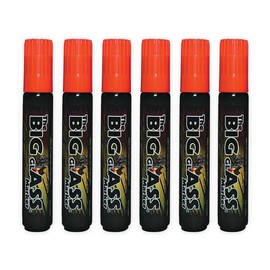 Big Glass Windshield Markers - Water Based Marker with 15mm Tip - Quick-Drying and Rain-Resistant Marker (Orange, 6 Count (Pack of 1))