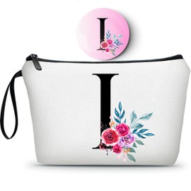 ARIOSEY - Regalos de amistad, bolsa de maquillaje inicial, ideas de regalo de cumpleaños para mujer, bolsa de cosméticos con espejo, regalos de propuesta de dama de honor, regalos para mamá,