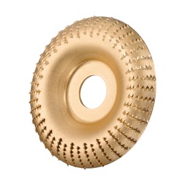 HARFINGTON Wood Carving Disk Grinder Wheel 4" Rotary Tool Arc Carving Disc Grinding Wheel with 7/8" Arbor for Woodworking Shaping Polishing, Gold Tone