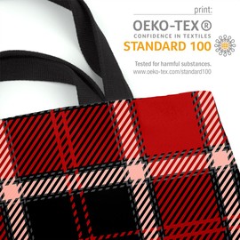 VOID Plaid Red Black Checked Bag 33 x 33 x 14 cm, 15 L Shopping Bag, multicoloured, Casual