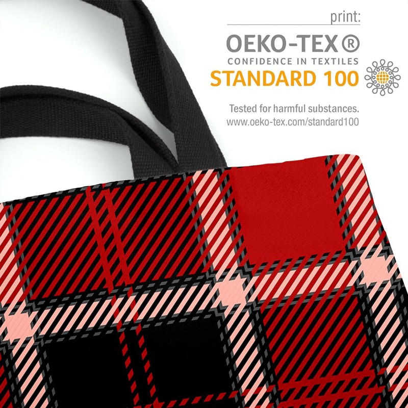 VOID Plaid Red Black Checked Bag 33 x 33 x