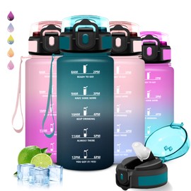 Trinkflasche- 0.5l- Trinkflasche Kinder, Wasserflasche mit Strohhalm, Leicht zu Reinigen, Wasserflasche Auslaufsicher, Kann mit dir Tragen, Flasche Motivation, Flasche für Schule, Camping, Reisen