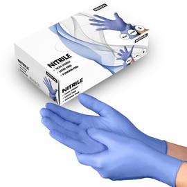 SUPERGUARD GB XL Nitrile Gloves Disposable, Blue Surgical Gloves Powder & Latex Free Strong & Flexible-AQL 1.5 (Pack of 100-XL)