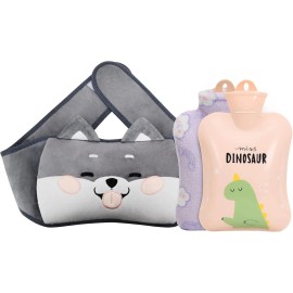 Unbranded 3 in 1 Hot Water Bag,Hot Water Bottle with Waist Cover Cartoon