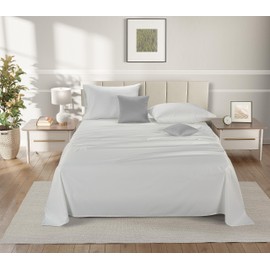 LANE LINEN 100% Egyptian Cotton White Sheets King Size - 1200 TC, 4 Pc - Luxury Sateen Weave Cotton White King Size Sheets Set - 15" Extra Deep Pocket King Sheets Sets - White Bed Sheets