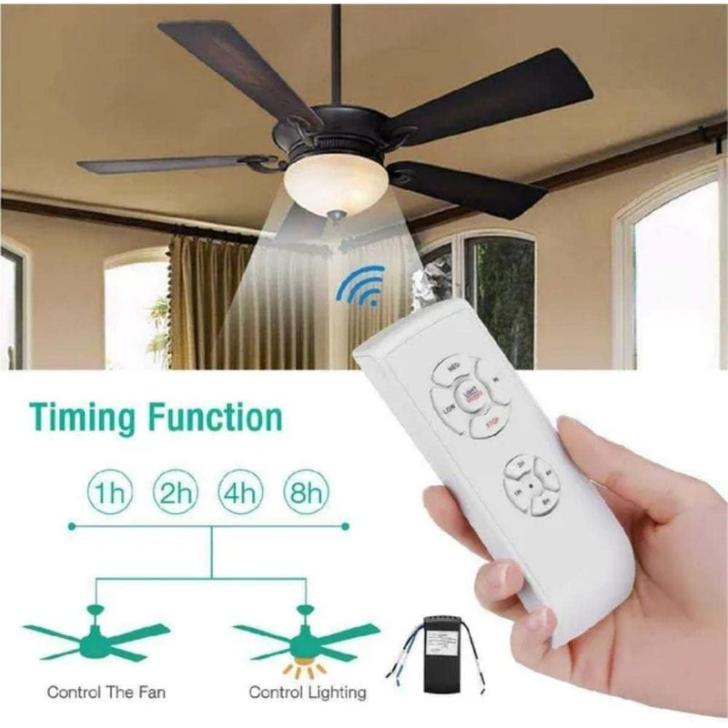 QIACHIP Wifi Ceiling Fan Lamp Remote Control Kit, Timing Quiet