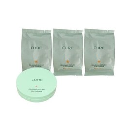 Kim Jeong Mun Aloe 김정문알로에 큐어 아쿠아 마일드 쿨링 선쿠션 25g + 25g(리필 SPF50+) 3개  1세트 Ss Kim Jung Moon Aloe Cure Aqua Mild Cooling Sun Cushion 25g + 25g (Refill SPF50+) Set of 3
