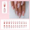 Square Press on Nails Medium False Nails Pink Ombre Fake