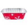 PACTOGO Disposable 1 lb. Red Holiday Christmas Aluminum Foil Small