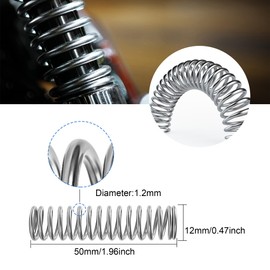 GUNGY Compression Spring Stainless Steel Spring Compression Springs 50 mm Wire Diameter 1.2 mm Outer Diameter 12 mm Length 50 mm Tension Spring Force 2 kg Pack of 20