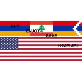 JMT ARTSAKH ARMENIA LEBANON USA FLAG STICKER 3X5 Quality Vinyl w/ Transfer Tape